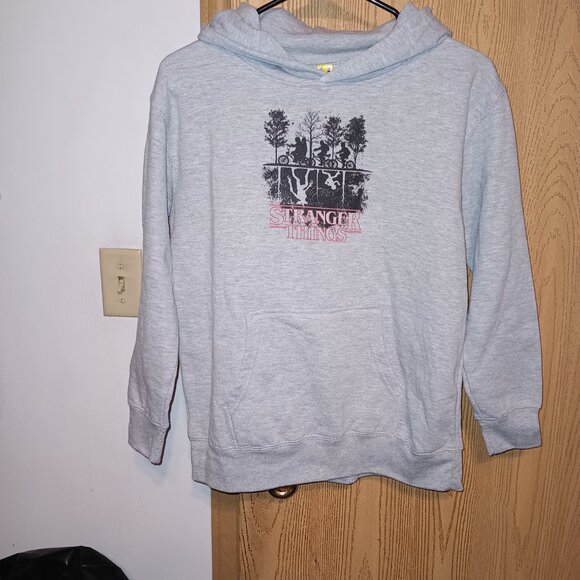 NEW Boy's Stranger Things Upside Down Hoodie Large - Picture 1 of 4